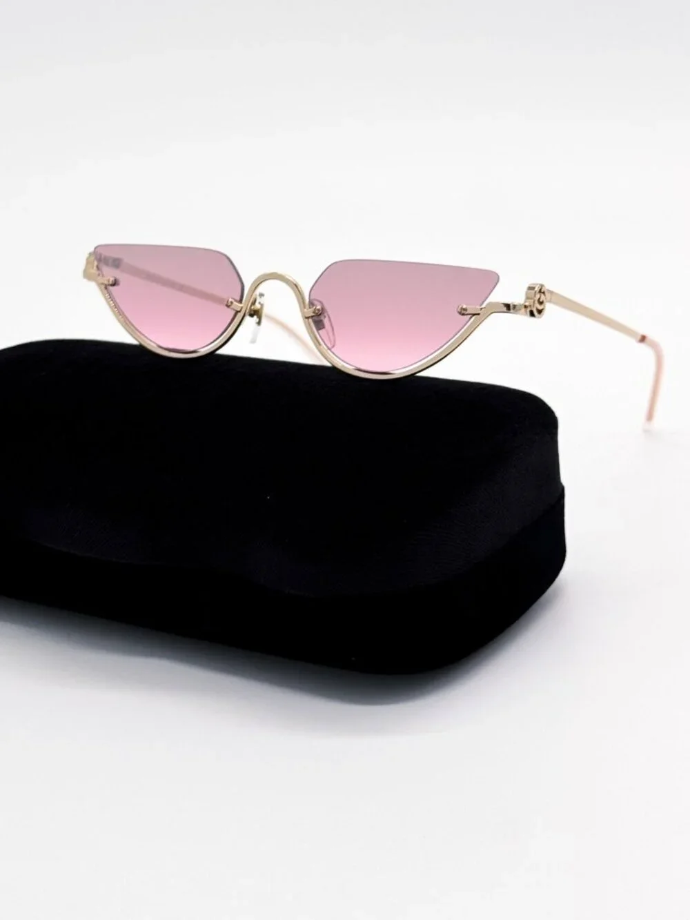 New Gucci Pink Gold Cat Eye Women Sunglasses GG1603S 003
